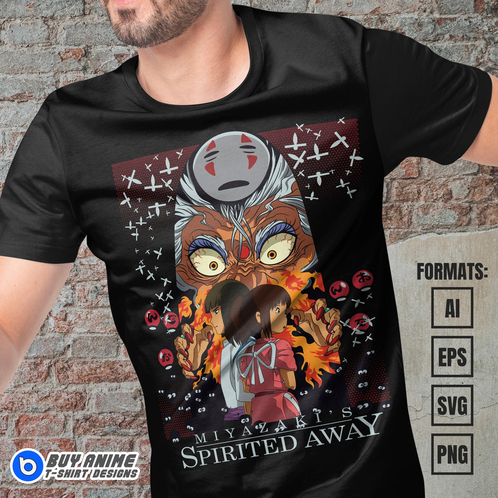 Premium Spirited Away Anime Vector T-shirt Design Template #3