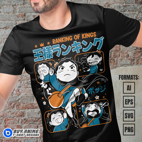 Premium Ranking of Kings Anime Vector T-shirt Design Template #6