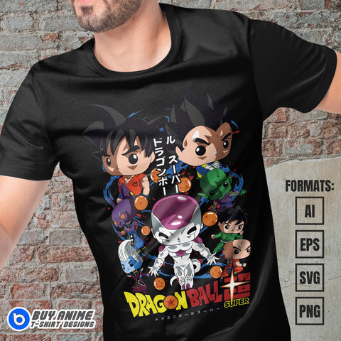 Premium Dragon Ball Funko Anime Vector T-shirt Design Template