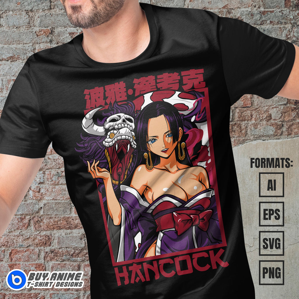 Premium Boa Hancock One Piece Anime Vector T-shirt Design Template #8