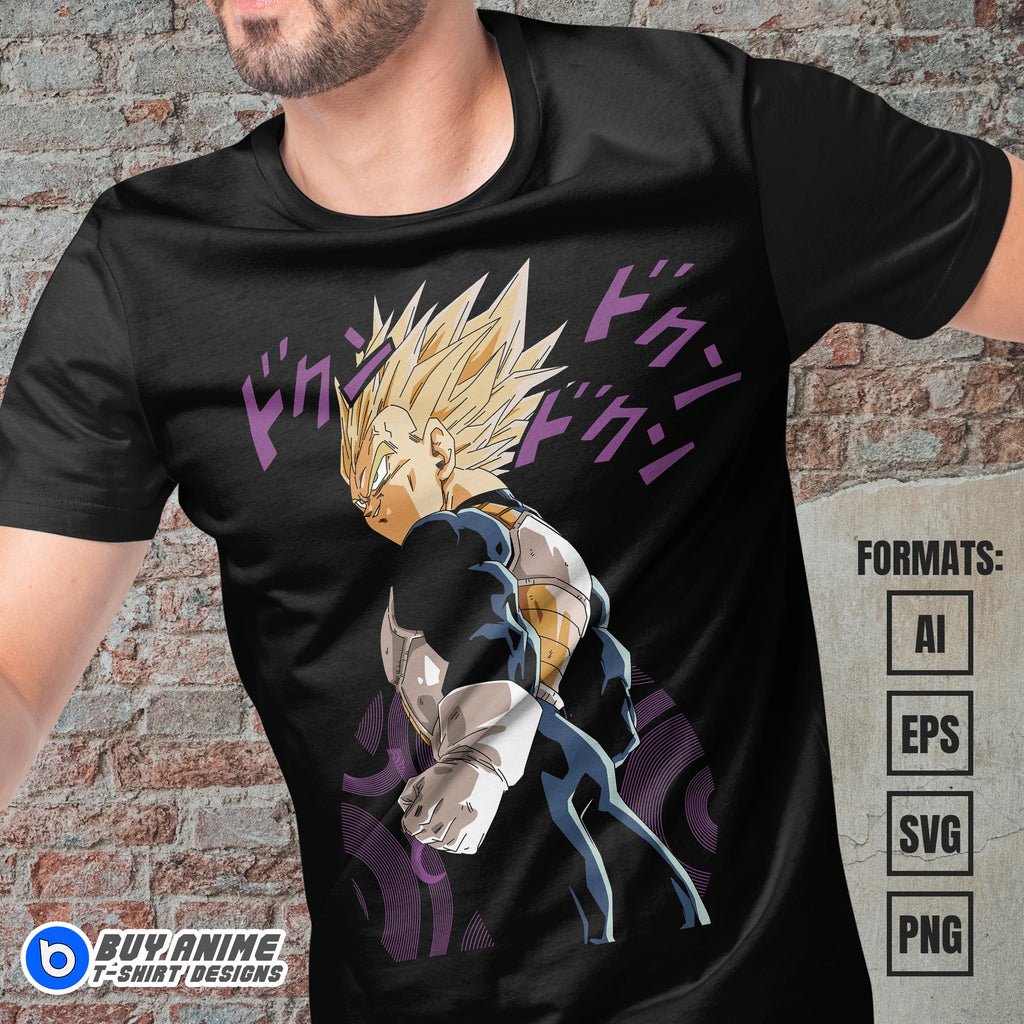 Premium Vegeta Dragon Ball Anime Vector T-shirt Design Template #10