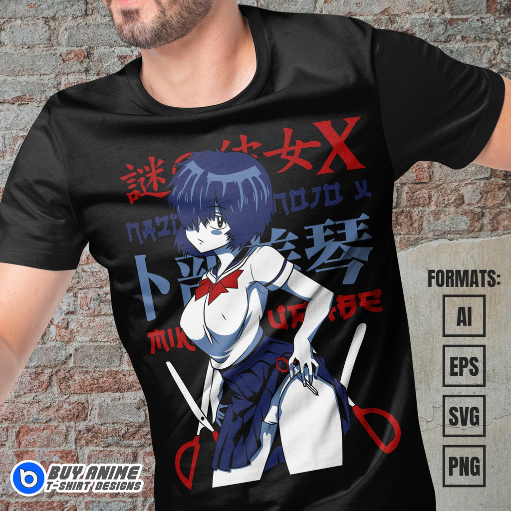 Premium Urabe Mikoto Mysterious Girlfriend X Anime Vector T-shirt Design Template