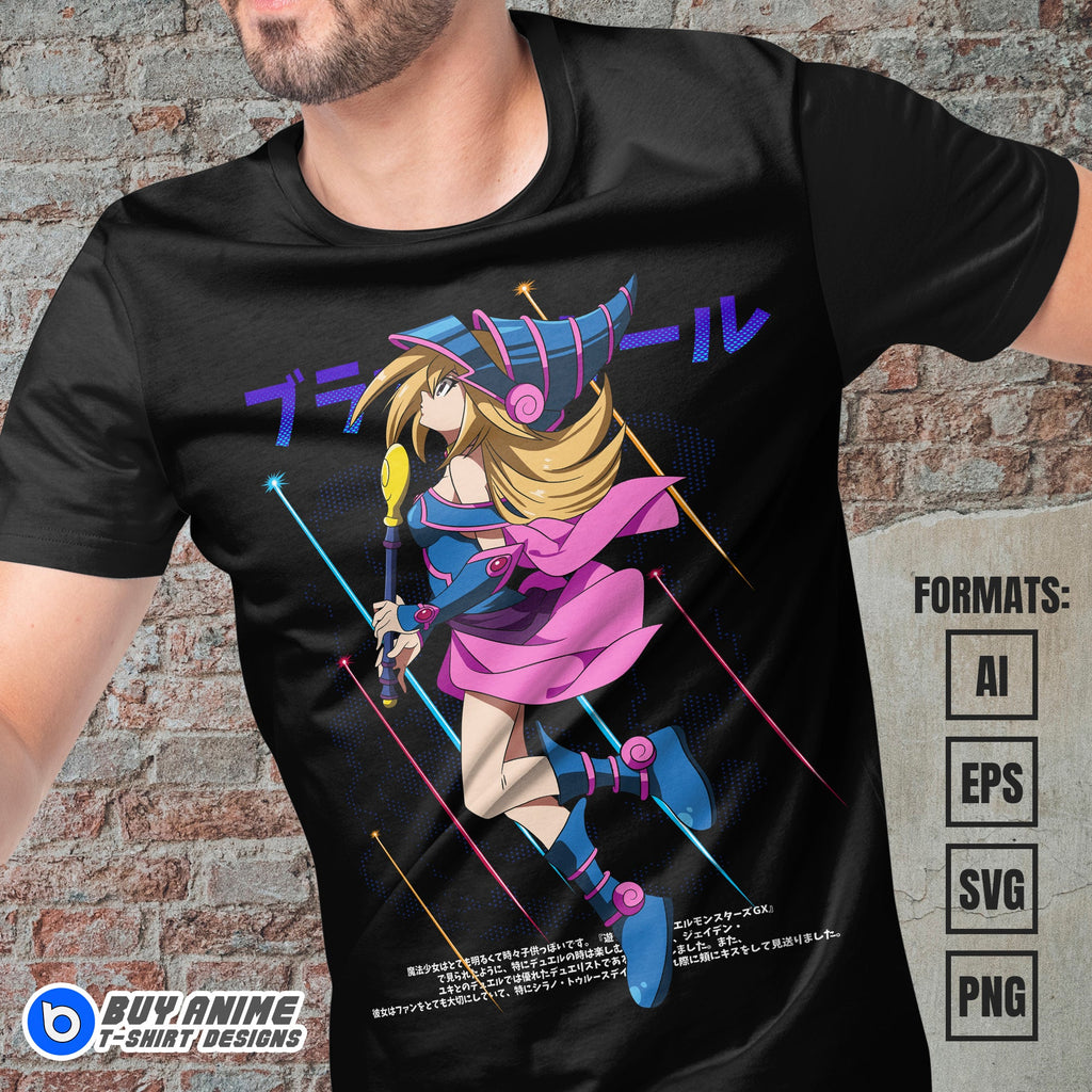 Premium Dark Magician Girl Yu Gi Oh Anime Vector T-shirt Design Template #6