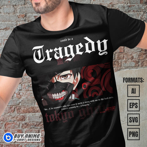 Premium Tokyo Ghoul Anime Vector T-shirt Design Template #4