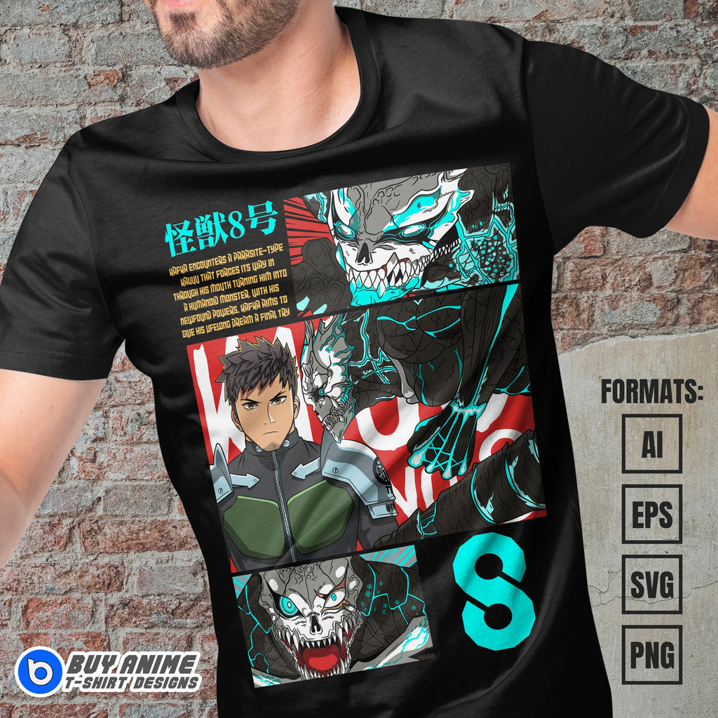 Premium Kafka Hibino Kaiju No. 8 Anime Vector T-shirt Design Template #4