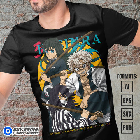 Premium Demon Slayer Anime Vector T-shirt Design Template #42