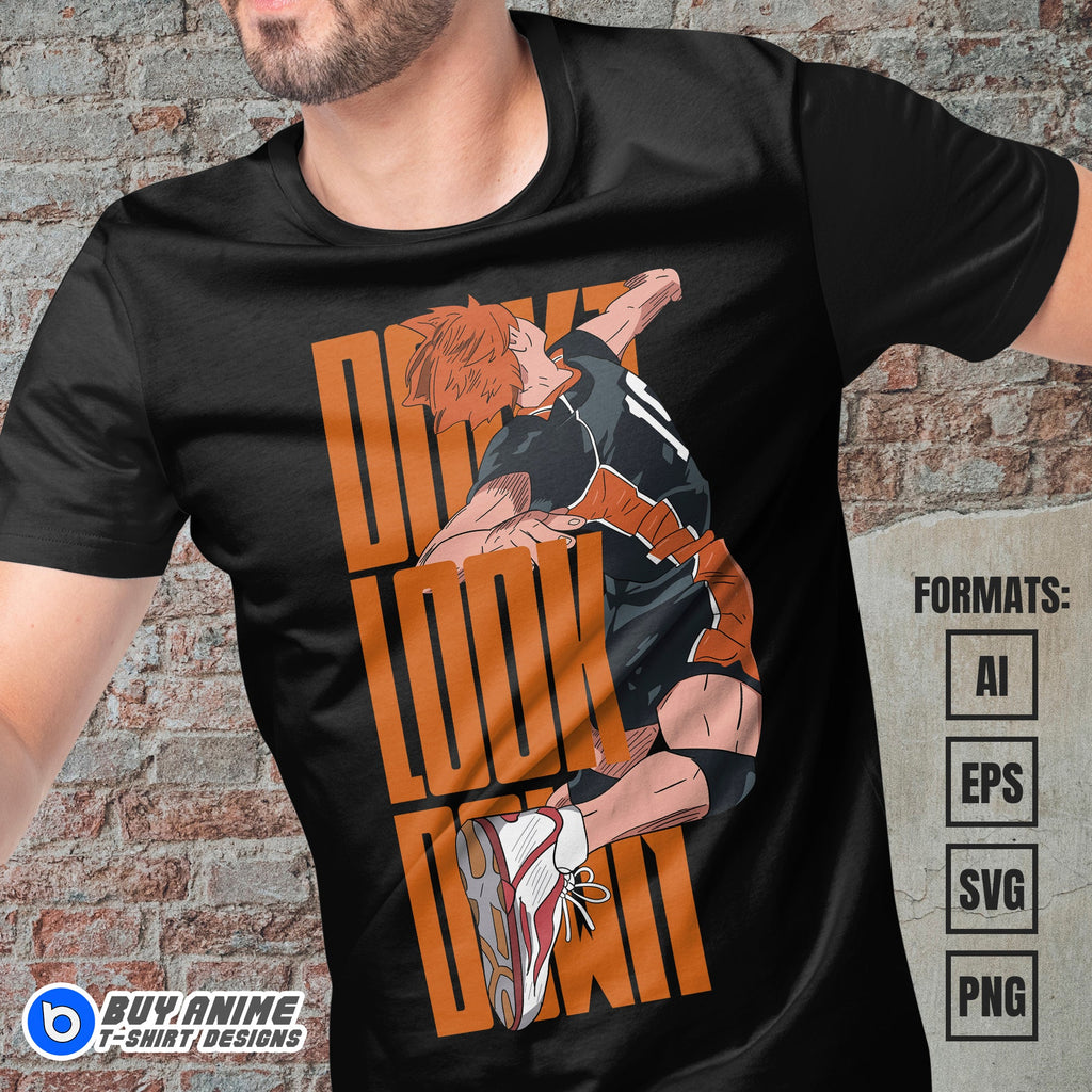 Premium Hinata Shoyo Haikyu Anime Vector T-shirt Design Template #2