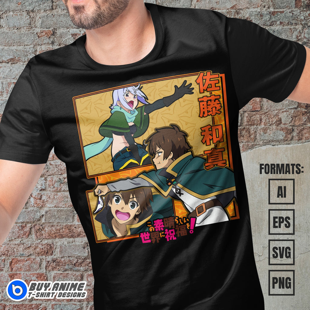 Premium KonoSuba Anime Vector T-shirt Design Template