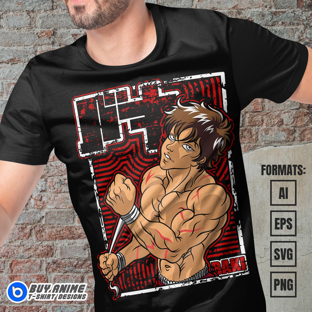 Premium Baki Hanma Vector T-shirt Design Template #3