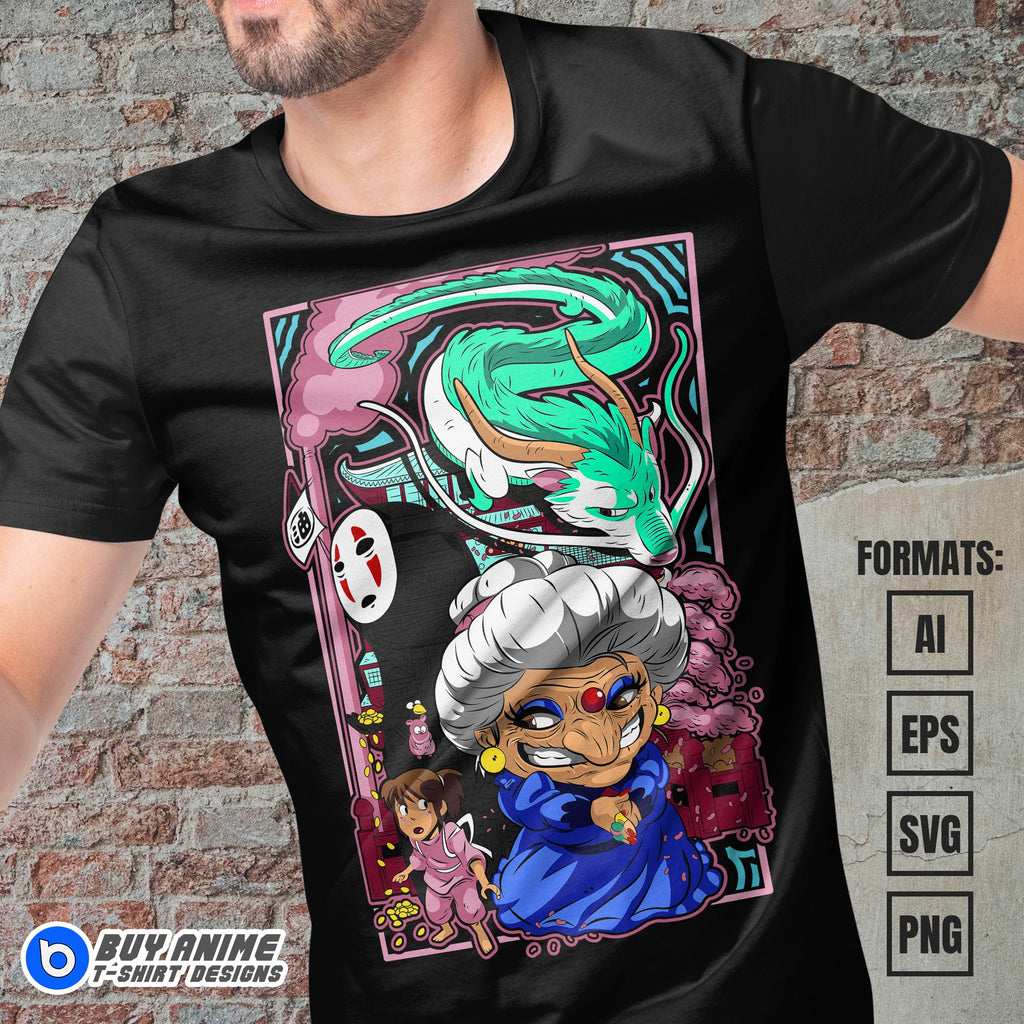 Premium Spirited Away Anime Vector T-shirt Design Template #4