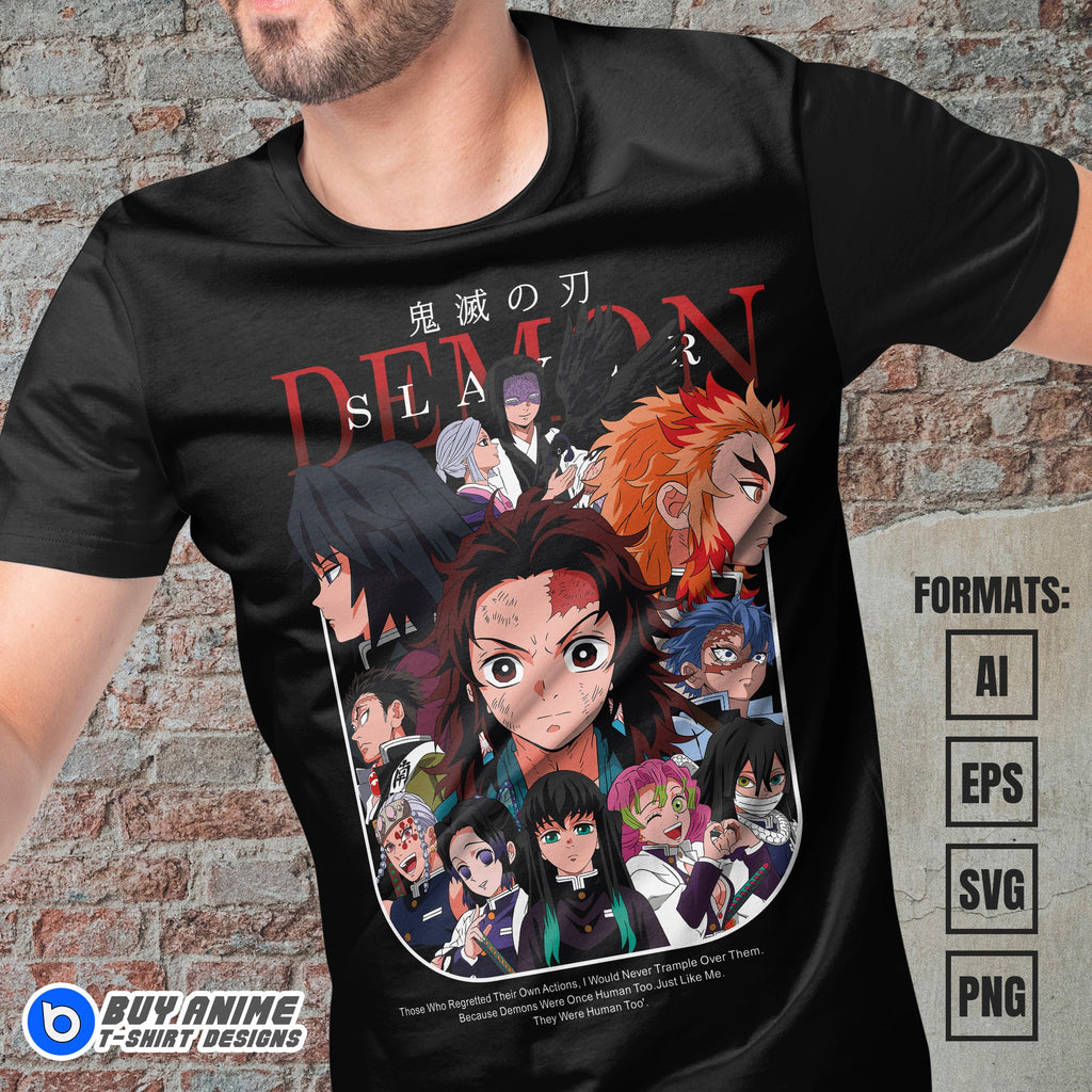 Premium Demon Slayer Anime Vector T-shirt Design Template #43