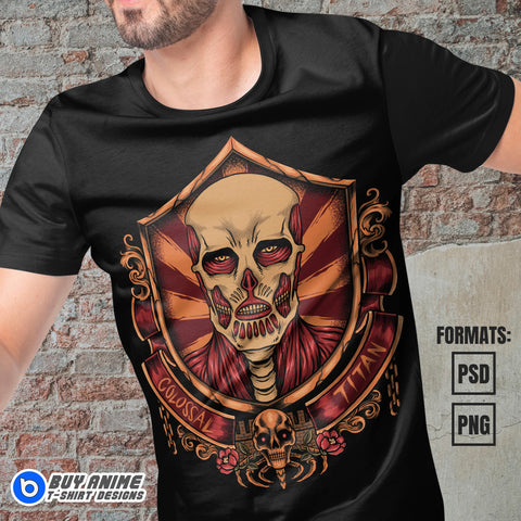 Premium Colossal Titan Attack on Titan Anime Vector T-shirt Design Template