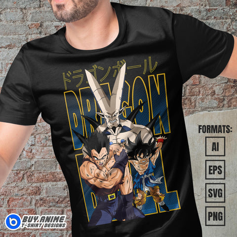 Premium Dragon Ball GT Anime Vector T-shirt Design Template #3