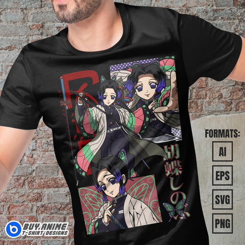 Premium Shinobu Demon Slayer Anime Vector T-shirt Design Template #4