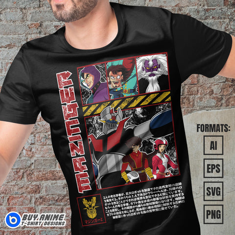 Premium Mazinger-Z Anime Vector T-shirt Design Template #2