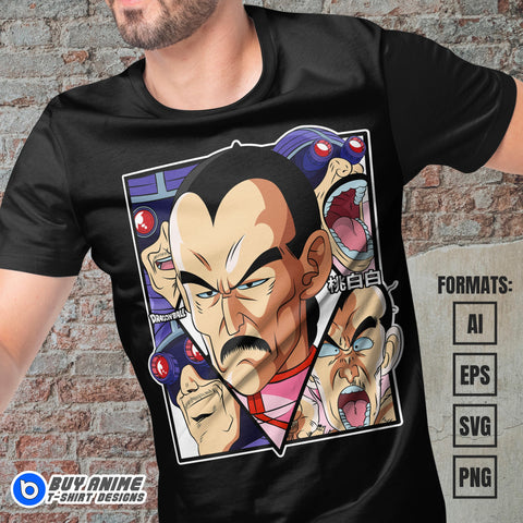 Premium Tao Pai Pai Dragon Ball Anime Vector T-shirt Design Template