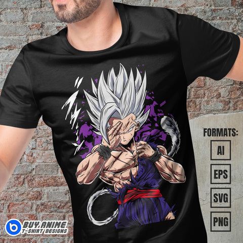 Premium Gohan Beast Dragon Ball Anime Vector T-shirt Design Template #5