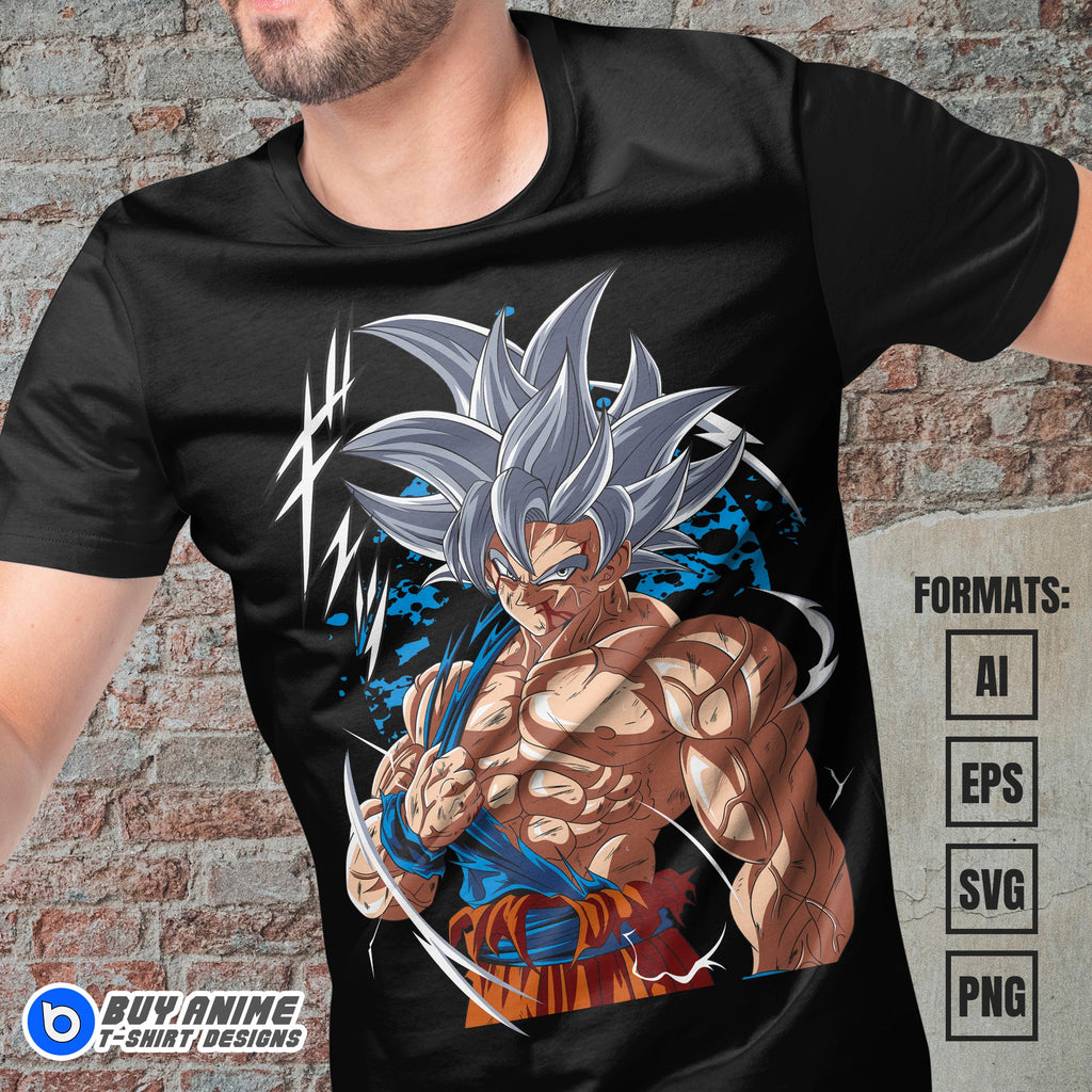 Premium Goku Ultra Instinct Dragon Ball Anime Vector T-shirt Design Template #8