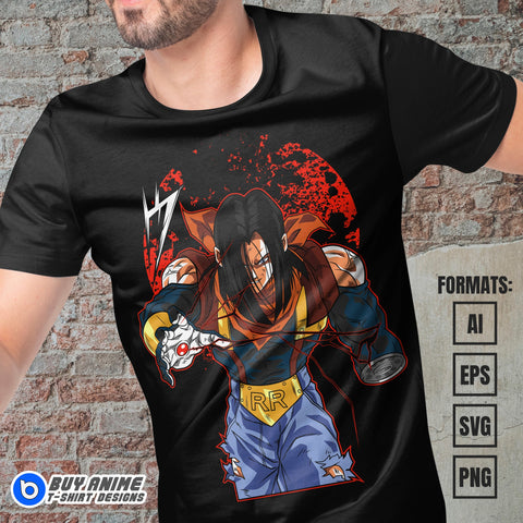 Premium Super 17 Dragon Ball Anime Vector T-shirt Design Template