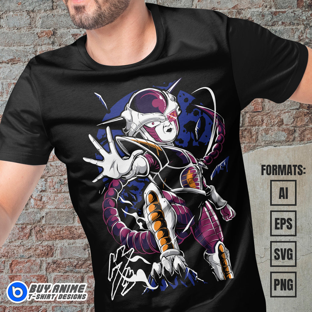 Premium Frieza Dragon Ball Anime Vector T-shirt Design Template #12