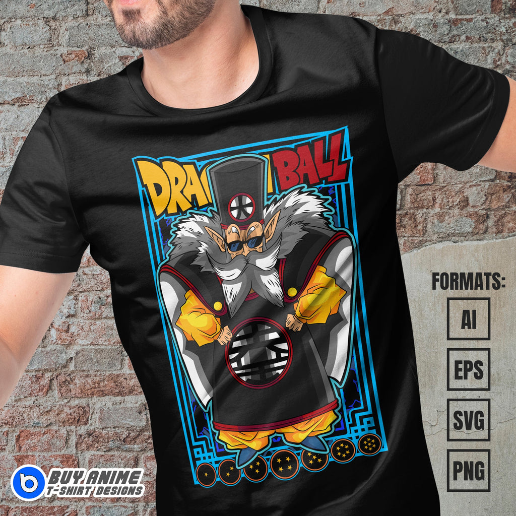 Premium Grand Kai Dragon Ball Anime Vector T-shirt Design Template