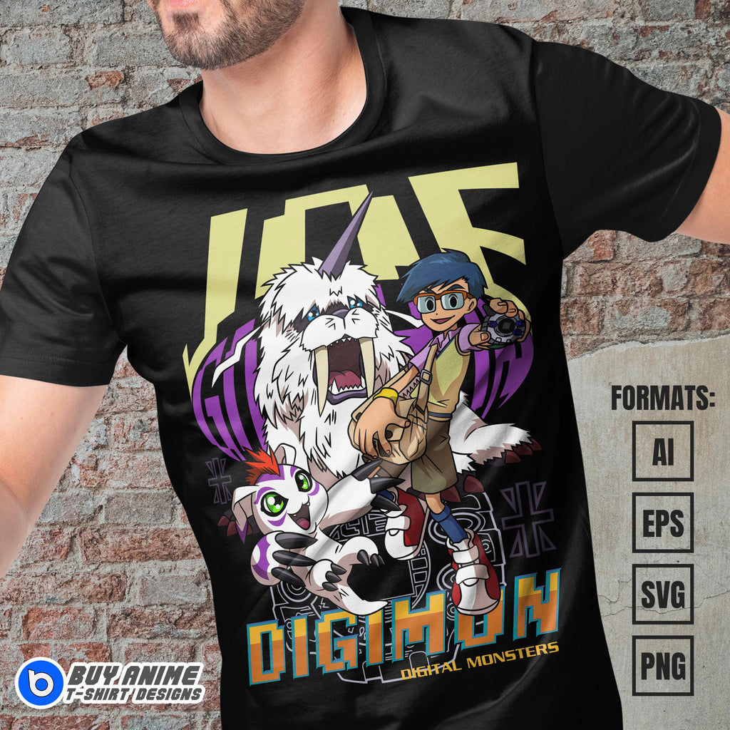 Premium Joe x Ikkakumon Digimon Anime Vector T-shirt Design Template