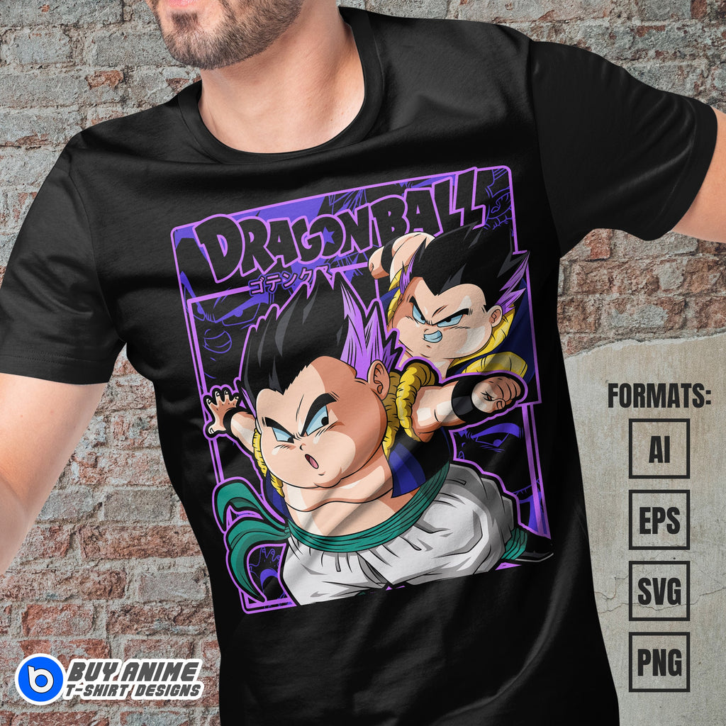 Premium Fat Gotenks Dragon Ball Anime Vector T-shirt Design Template