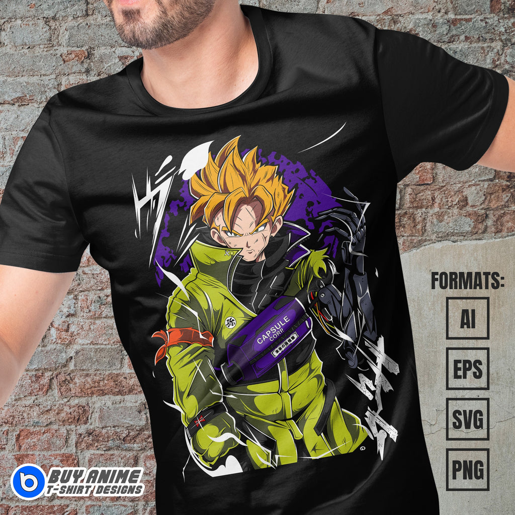 Premium Future Gohan Dragon Ball Z Anime Vector T-shirt Design Template #2