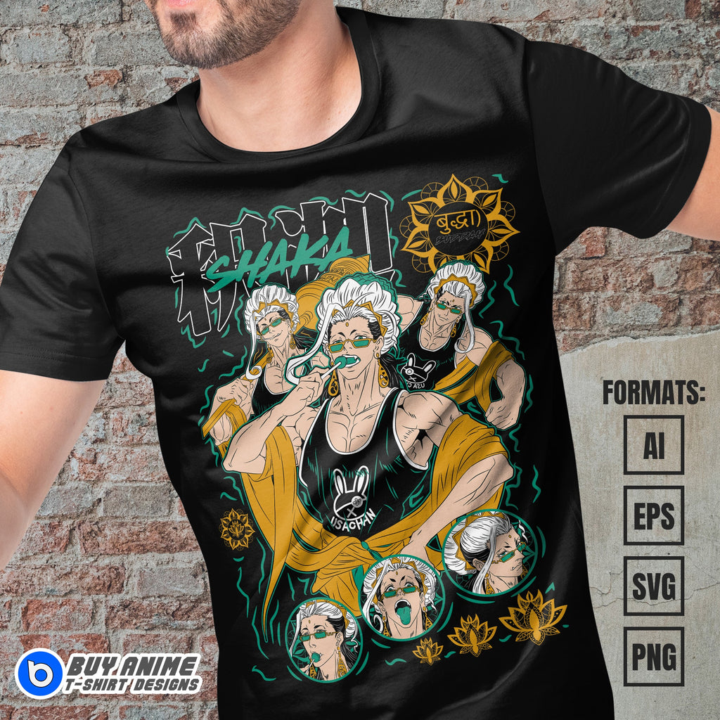 Premium Buddha Record Of Ragnarok Anime Vector T-shirt Design Template #4