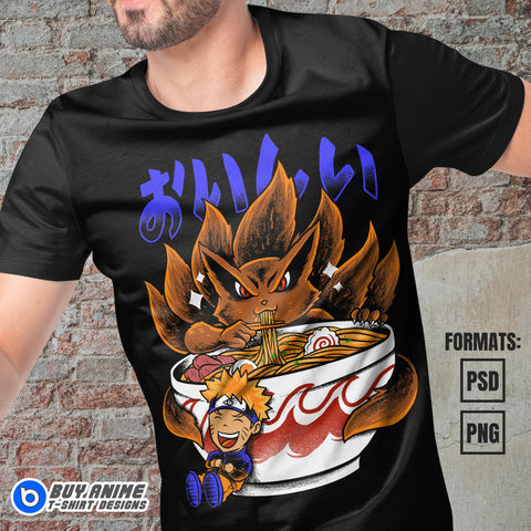 Premium Naruto Anime Vector T-shirt Design Template #4