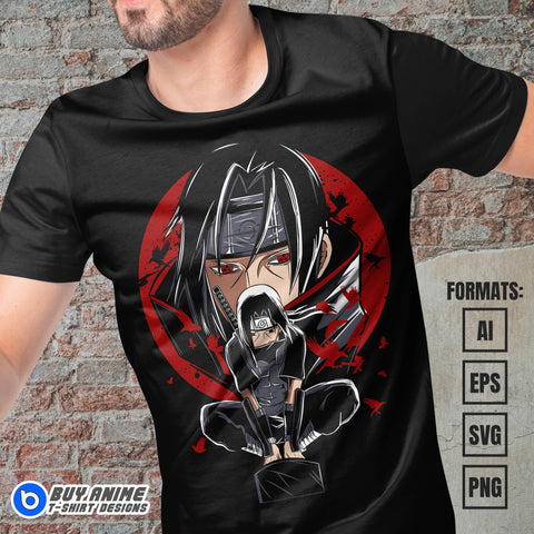 Premium Itachi Uchiha Naruto Anime Vector T-shirt Design Template #11