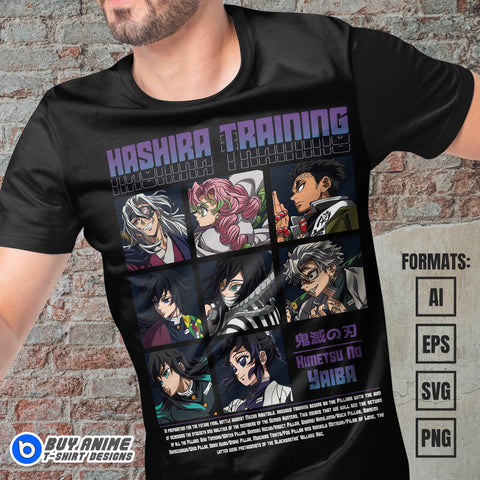 Premium Demon Slayer Anime Vector T-shirt Design Template #44