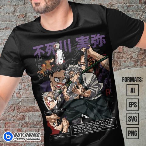 Premium Sanemi Demon Slayer Anime Vector T-shirt Design Template #6