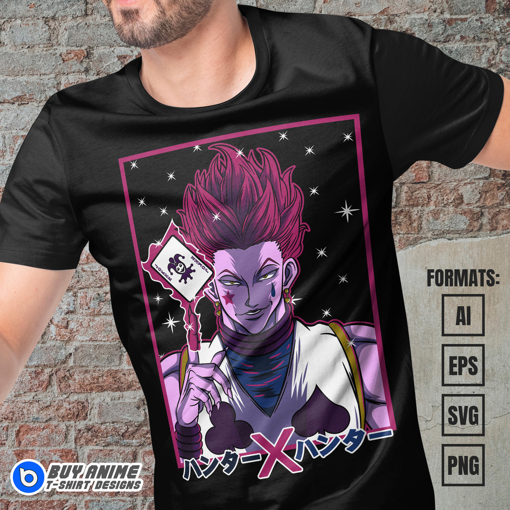 Premium Hisoka Hunter x Hunter Anime Vector T-shirt Design Template #6