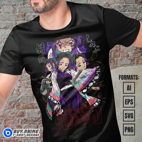 Premium Shinobu Demon Slayer Anime Vector T-shirt Design Template #5