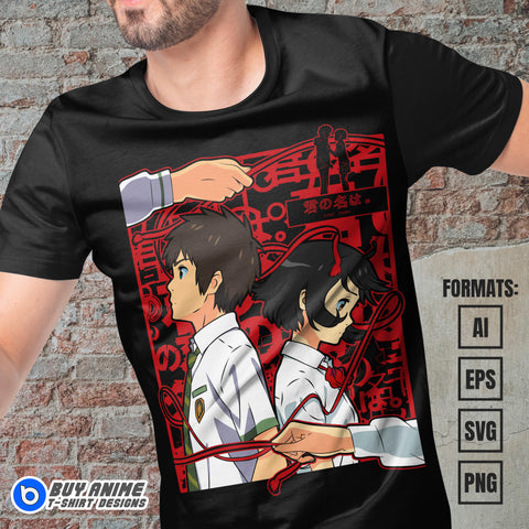 Premium Your Name Anime Vector T-shirt Design Template