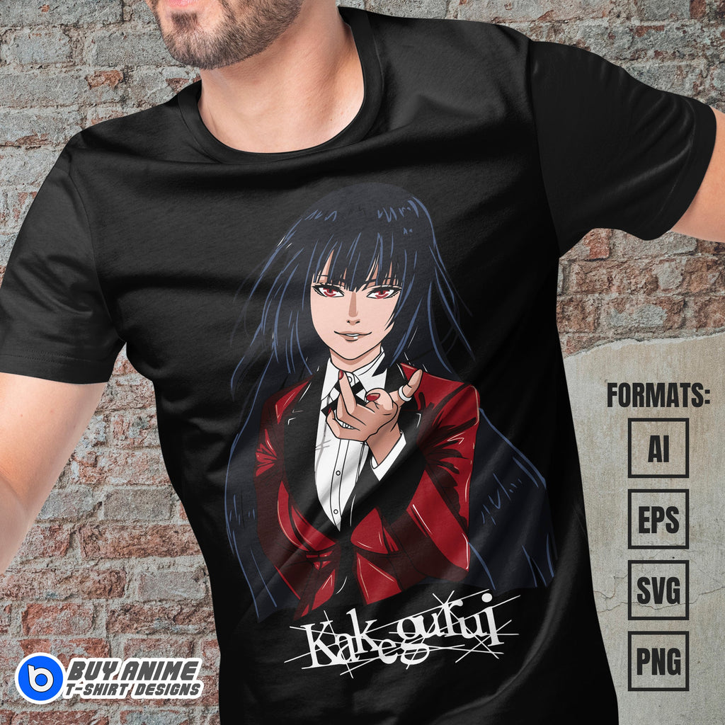 Premium Kakegurui Anime Vector T-shirt Design Template