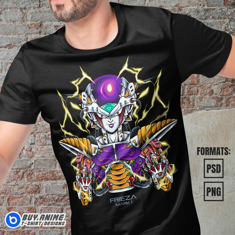 Premium Frieza Dragon Ball Anime Vector T-shirt Design Template #3