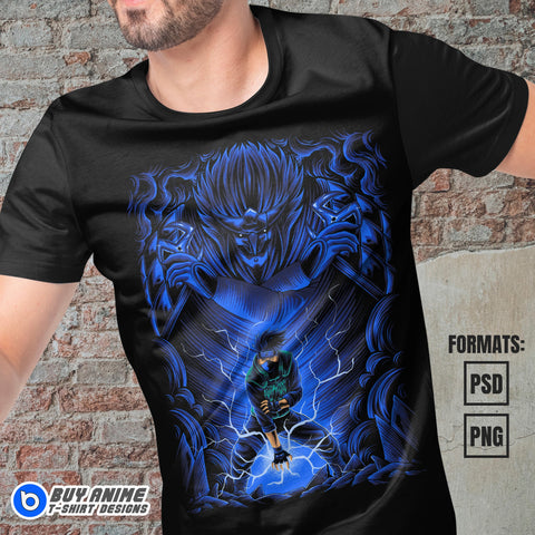 Premium Kakashi Hatake Naruto Anime Vector T-shirt Design Template #2