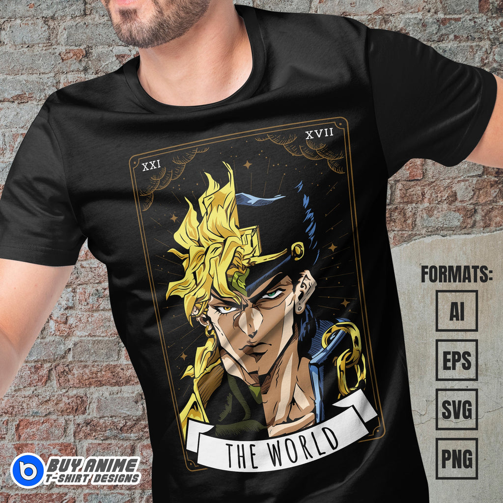 Premium Jojo's Bizarre Adventure Anime Vector T-shirt Design Template