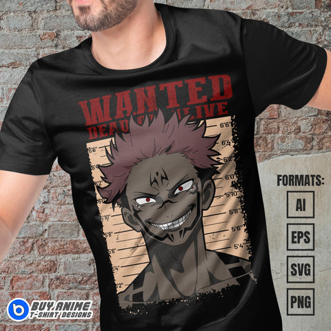 Premium Jujutsu Kaisen Anime Vector T-shirt Design Template #13