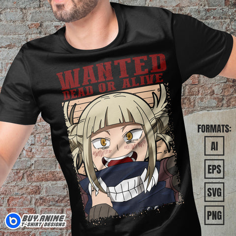 Premium Himiko Toga My Hero Academia Anime Vector T-shirt Design Template #2