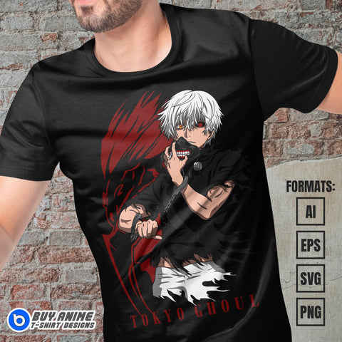 Premium Tokyo Ghoul Anime Vector T-shirt Design Template