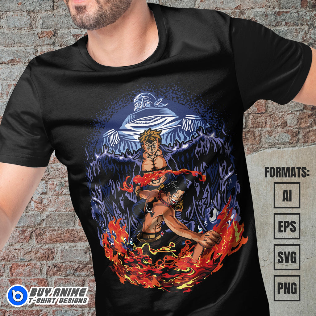 Premium One Piece Anime Vector T-shirt Design Template #16