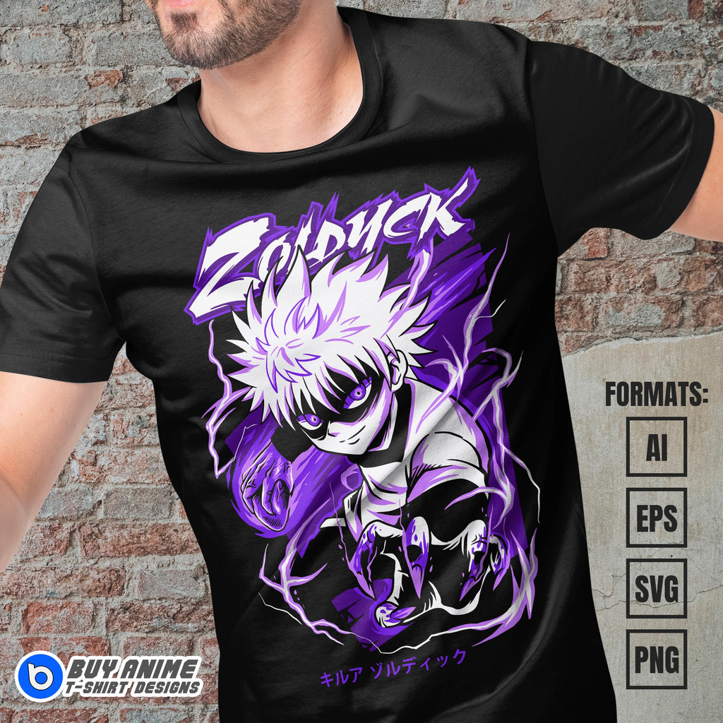 Premium Killua Hunter x Hunter Anime Vector T-shirt Design Template #4