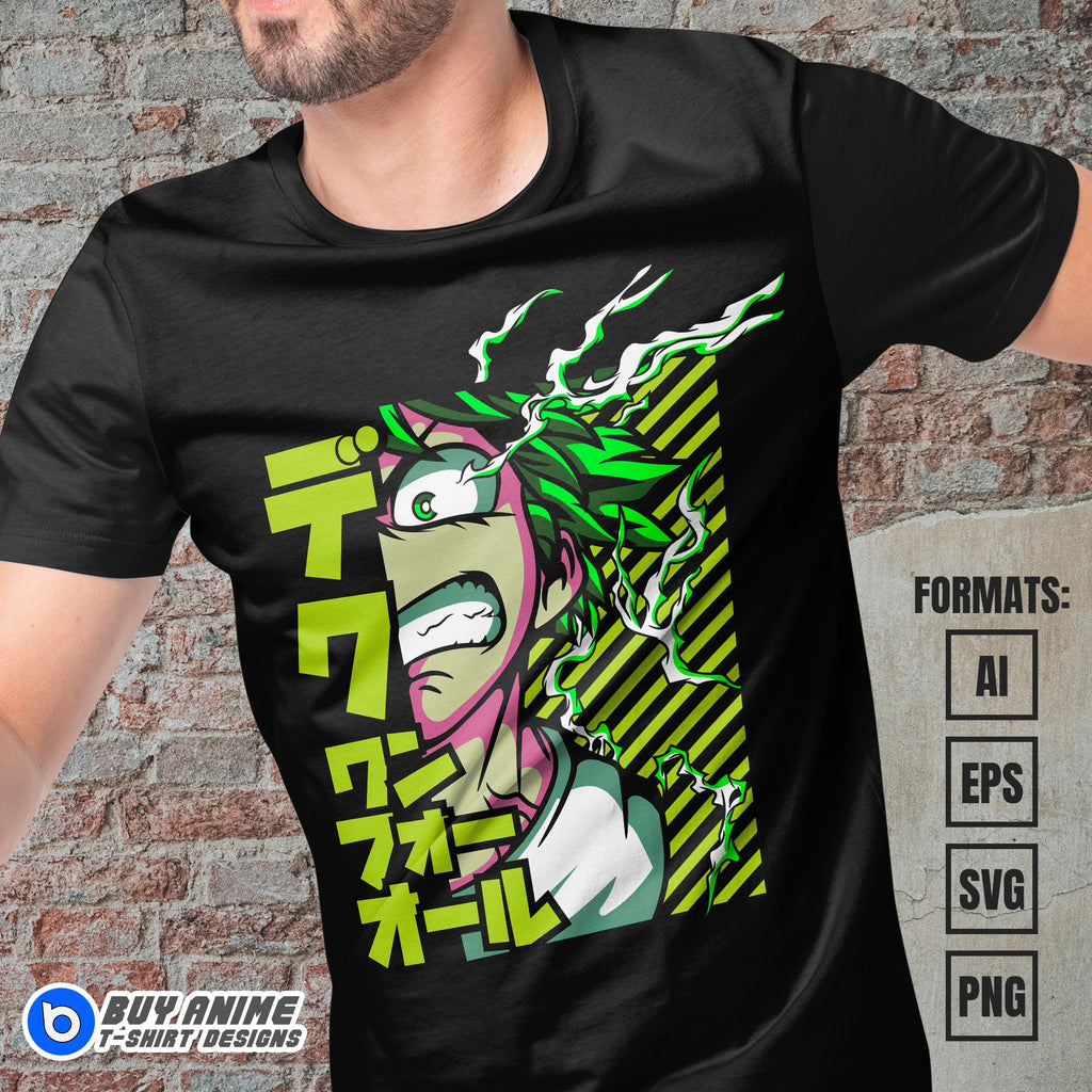 Premium Midoriya Izuku My Hero Academia Anime Vector T-shirt Design Template #2