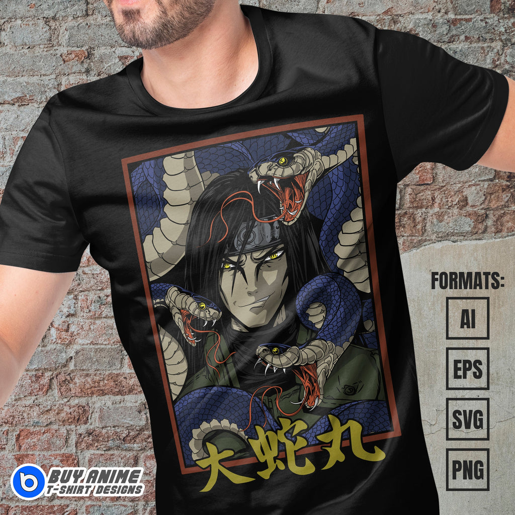 Premium Orochimaru Naruto Anime Vector T-shirt Design Template #2