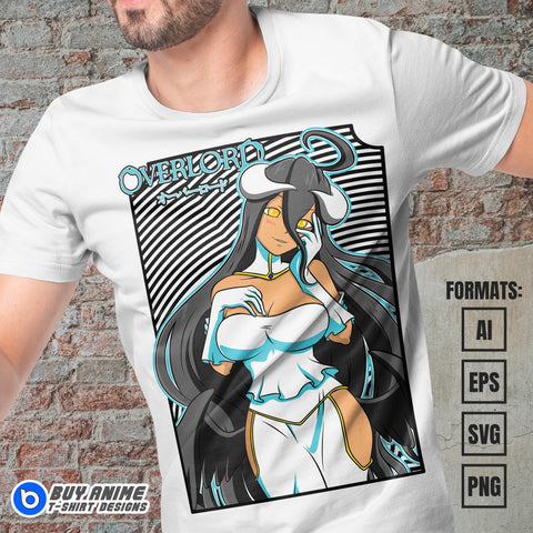 Premium Overlord Anime Vector T-shirt Design Template