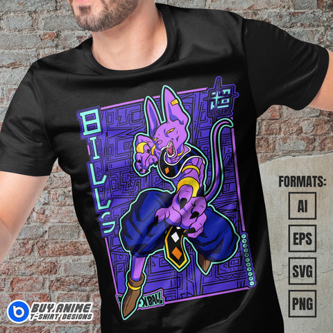 Premium Bills Dragon Ball Anime Vector T-shirt Design Template