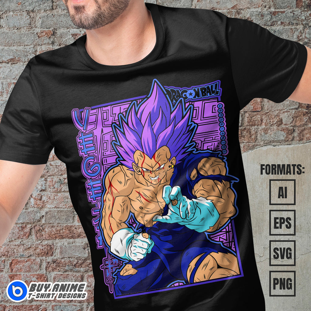 Premium Vegeta Ego Dragon Ball Anime Vector T-shirt Design Template #2